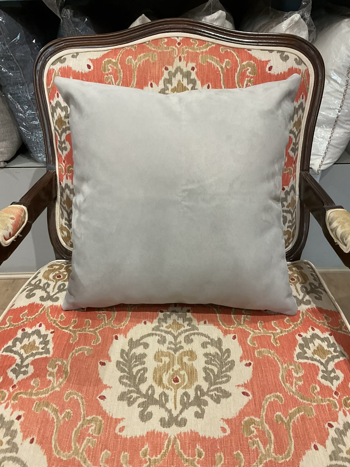 Almofada Veludo Cinza-Claro 50x50